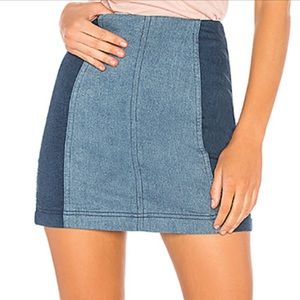 Free People Modern Femme Colorblock Mini Skirt